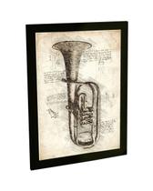 Quadro Decorativo A4 Saxofone Instrumento Musical Projeto Retro