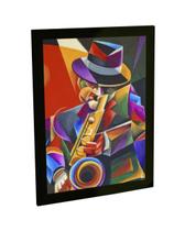 Quadro Decorativo A4 Saxofone Musica Jazz Decoração Poster - Bhardo