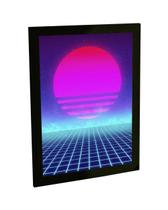 Quadro Decorativo A4 Vaporwave Grid Sol Tumblr Retro Anos 80