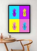 Quadro Decorativo Abacaxis Pop Art - 70x50cm Quadro Decorativo Abacaxis Pop Art - 70x50cm