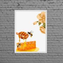 Quadro Decorativo Abelhas Com Mel 45x34cm