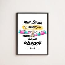 Quadro Decorativo Abraço 33x24cm - com vidro Quadro Decorativo Abraço 33x24cm - com vidro