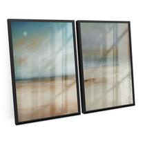 Quadro Decorativo Abstract Beach Soft Tones Moderno C/ Vidro - Bimper