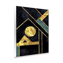 Quadro Decorativo Abstract Preto Gold Toque Elegante e Natural para sua Decoração