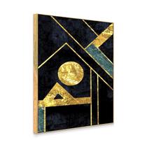 Quadro Decorativo Abstract Preto Gold Toque Elegante e Natural para sua Decoração