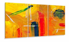 Quadro Decorativo Abstrato Amarelo 120x60 cm