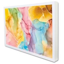 Quadro Decorativo Abstrato Arco-íris em Moldura Caixa Quadro Decorativo Abstrato Arco-íris em Moldura Caixa