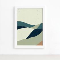 Quadro Decorativo Abstrato Areia Fria Mold Branca 22x32cm
