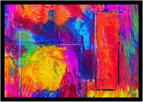 Quadro Decorativo Abstrato Artístico Moderno Casa Lojas Artes Salas Quartos Com Moldura RC078 Quadro Decorativo Abstrato Artístico Moderno Casa Lojas Artes Salas Quartos Com Moldura RC078