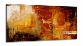 Quadro Decorativo Abstrato Avermelhado em Tecido Canvas 130x60 cm