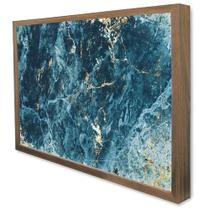 Quadro Decorativo Abstrato Azul Celeste em Moldura Caixa
