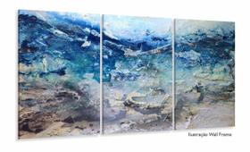 Quadro Decorativo Abstrato Azul Sala Quarto 120x60 Quadro Decorativo Abstrato Azul Sala Quarto 120x60