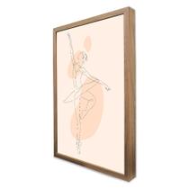 Quadro Decorativo Abstrato Ballet em Linhas em Moldura Caixa Quadro Decorativo Abstrato Ballet em Linhas em Moldura Caixa