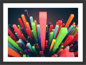 Quadro Decorativo Abstrato Barras Salas Quartos Decorações Com Moldura