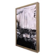 Quadro Decorativo Abstrato Black White em Moldura Caixa Quadro Decorativo Abstrato Black White em Moldura Caixa