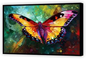 Quadro Decorativo Abstrato Borboletas Colorido Escritórios Salas Tela Canvas Premium GG2