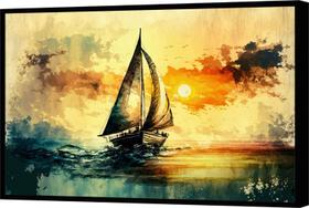 Quadro Decorativo Abstrato Canvas Premium Filete Natureza Barco Oceano Salas Quadro Decorativo Abstrato Canvas Premium Filete Natureza Barco Oceano Salas