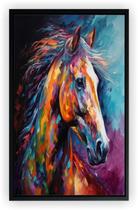 Quadro Decorativo Abstrato Cavalo Colorido Salas Tela Canvas Premium G01