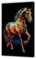 Quadro Decorativo Abstrato Cavalo Colorido Salas Tela Canvas Premium GG02