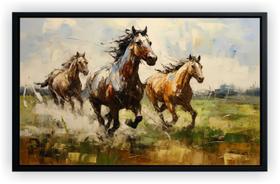 Quadro Decorativo Abstrato Cavalos Salas Tela Canvas Premium GG
