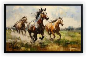Quadro Decorativo Abstrato Cavalos Salas Tela Canvas Premium GG Quadro Decorativo Abstrato Cavalos Salas Tela Canvas Premium GG