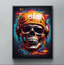 Quadro Decorativo Abstrato Caveira Música Bar Moderno Decoração Para Salas G Quadro Decorativo Abstrato Caveira Música Bar Moderno Decoração Para Salas G