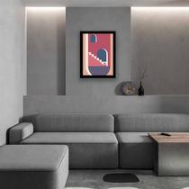 Quadro Decorativo Abstrato Cidade Rosa E Azul Iv 34x23cm Quadro Decorativo Abstrato Cidade Rosa E Azul Iv 34x23cm