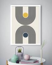 Quadro Decorativo Abstrato Círculos Espirais - 70X50Cm