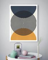 Quadro Decorativo Abstrato Círculos Espiral - 70X50Cm Quadro Decorativo Abstrato Círculos Espiral - 70X50Cm