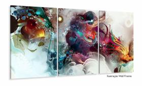 Quadro Decorativo Abstrato Color Full 120x60 3 peças