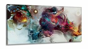 Quadro Decorativo Abstrato Color Full 130x60 em Tecido Canvas