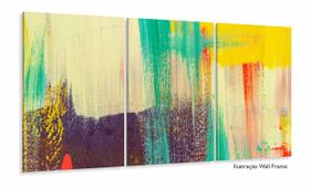 Quadro Decorativo Abstrato Color Pincel 120x60 3pç Quadro Decorativo Abstrato Color Pincel 120x60 3pç