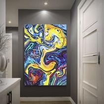 Quadro Decorativo Abstrato Colorido perfeito para quem ama momentos e a arte. Ideal para salas, quartos e escritórios.