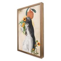Quadro Decorativo Abstrato Face Flowers em Moldura Caixa