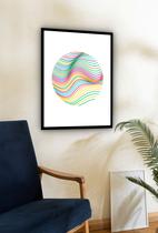 Quadro Decorativo Abstrato Fios Coloridos Círculo -70x50cm