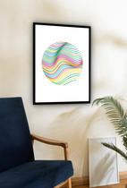 Quadro Decorativo Abstrato Fios Coloridos Círculo -70X50Cm