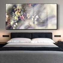 Quadro Decorativo Abstrato Flores ao Vento com Moldura Preta e Vidro - 90x60