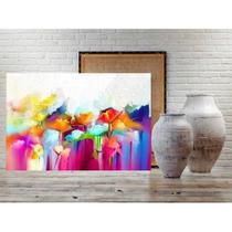 Quadro Decorativo Abstrato Flower Paint - 90x60cm