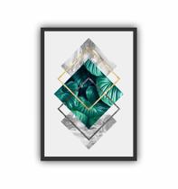 Quadro Decorativo Abstrato Folhas Moldura Quadro Decorativo Abstrato Folhas Moldura