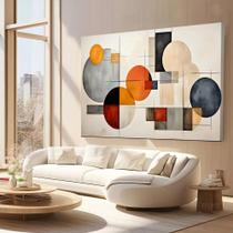 Quadro Decorativo Abstrato Formas Geométricas Sala Luxo Moderno Tecido Canvas Quadro Decorativo Abstrato Formas Geométricas Sala Luxo Moderno Tecido Canvas