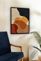 Quadro Decorativo Abstrato Formas Marrom Bege - 70X50Cm