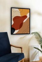 Quadro Decorativo Abstrato Formas Marrom Tons - 70x50cm