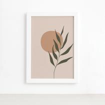Quadro Decorativo Abstrato Galho Mold Branca 22x32cm