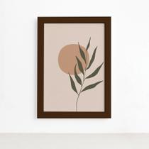 Quadro Decorativo Abstrato Galho Mold Marrom 22x32cm