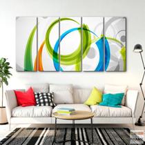 Quadro Decorativo Abstrato Geométrico Circulos 140x65