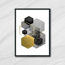 Quadro Decorativo Abstrato Geométrico Hexágonos Quadro Decorativo Abstrato Geométrico Hexágonos