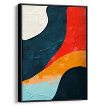 Quadro decorativo Abstrato - Harmonia de Ondas e Texturas Coloridas - Art Canvas