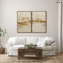 Quadro Decorativo Abstrato I com 2 Telas de Parede para Sala Quarto Escritório