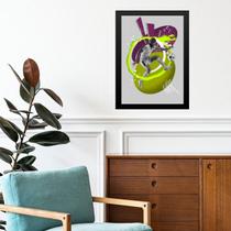 Quadro Decorativo Abstrato Jogador De Futebol 33x24cm - com vidro