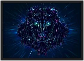 Quadro Decorativo Abstrato Leão Animais Decoração Com Moldura Quadro Decorativo Abstrato Leão Animais Decoração Com Moldura